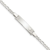 Sterling Silver Baby ID with Heart Bracelet